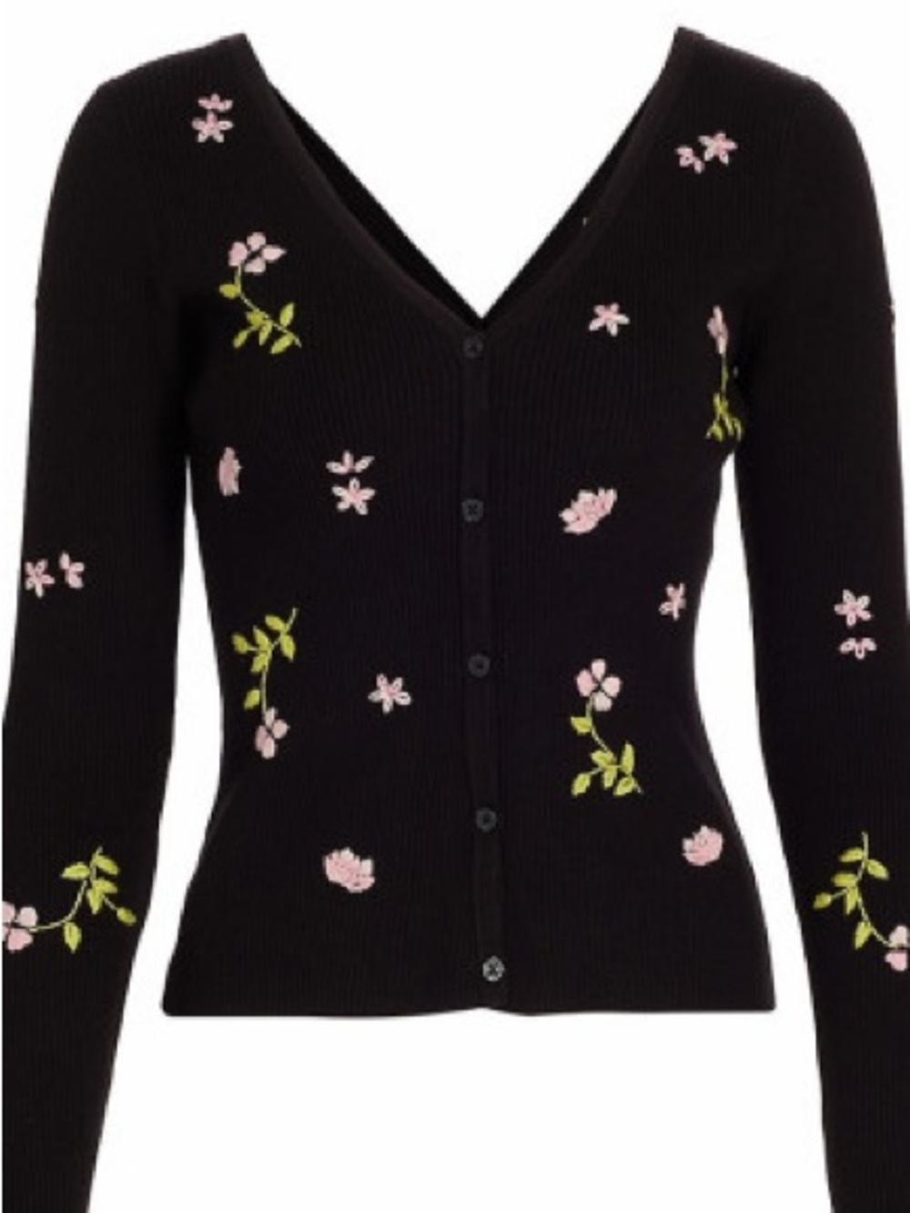 Favorite Daughter Floral V-Neck Button Cardigan Sweater